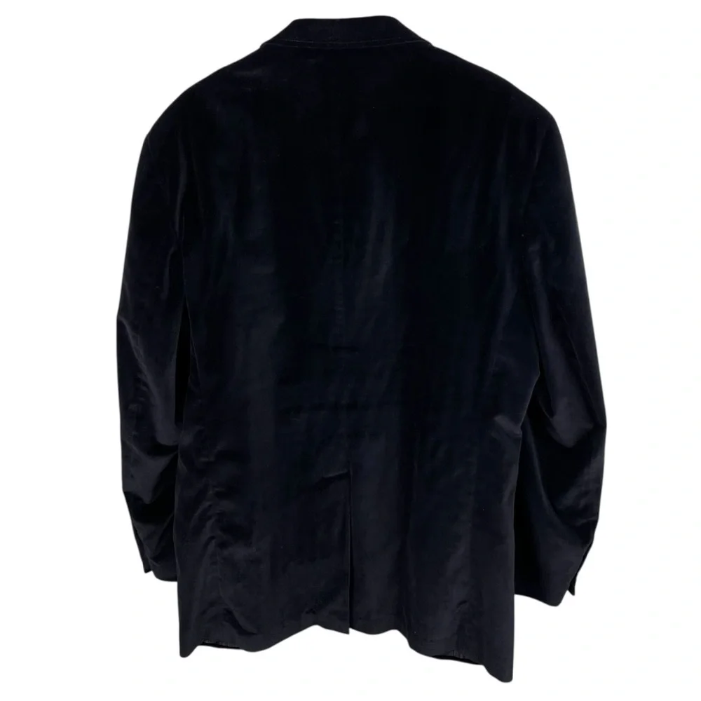 J. Ferrar Men's Black Velvet Blazer Evening Jacket Size XL Tall Cotton Holiday